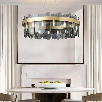 Nordic Postmodern LED Glass Chandelier Luxury Pendant Light