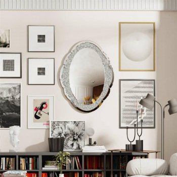 Cloud-Shaped Crushed Diamond Wall Mirror