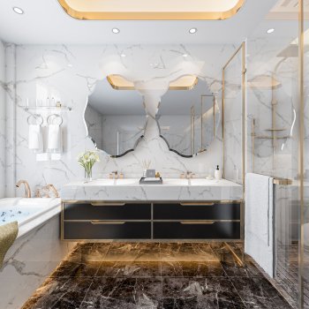 Stunning Frameless Scalloped Mirror