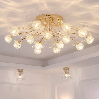 Glass Flower LED Chandelier Pendant Light