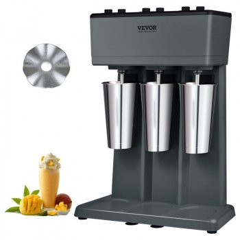 Triple Head Electric Milkshake Maker, 375W, 3-Speed, 820ml Stainless Steel Cups