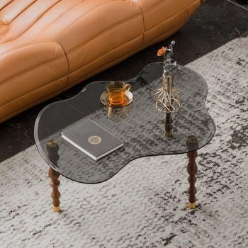 Cloud Shaped Glass Tea Table