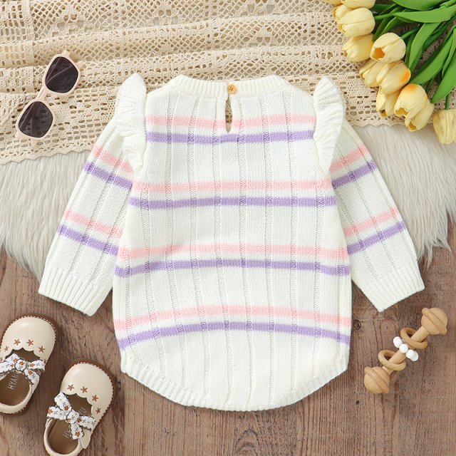 Newborn Baby Long Sleeve Knit Bodysuit - Image 3