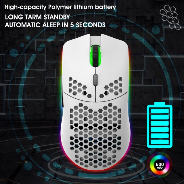 2.4G Wireless RGB Ultralight Honeycomb Gaming Mouse - Image 4