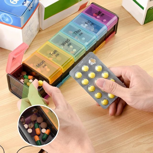 Large Weekly Pill Organizer with AM/PM Compartments - Image 4