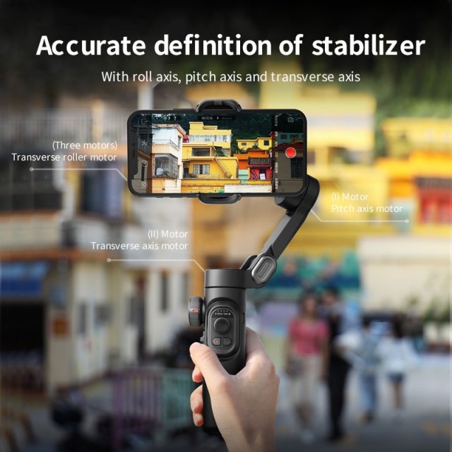 3-Axis Smartphone Gimbal Stabilizer - Foldable, Anti-Shake Handheld - Image 3