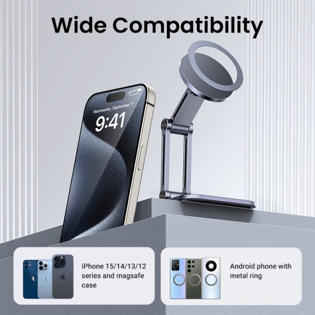 Magnetic 360° Rotating Phone Stand - Universal Aluminum Mobile Holder - Image 4