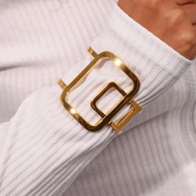 Exaggerated Abstract Geometric Square Bracelet - Image 3