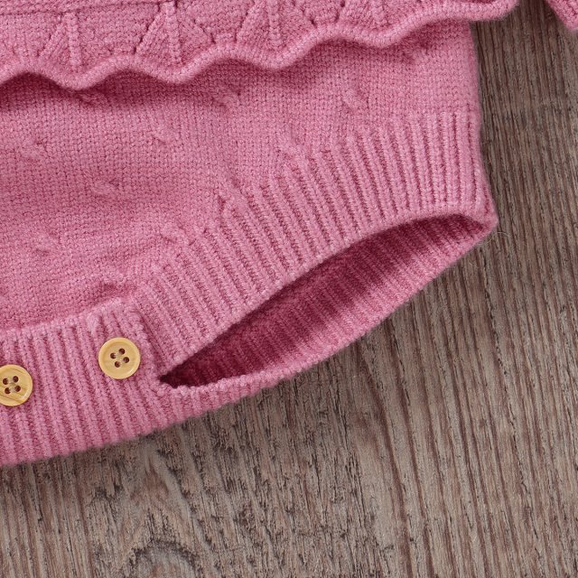 Autumn Knit Baby Bodysuit with Ruffles - Image 6