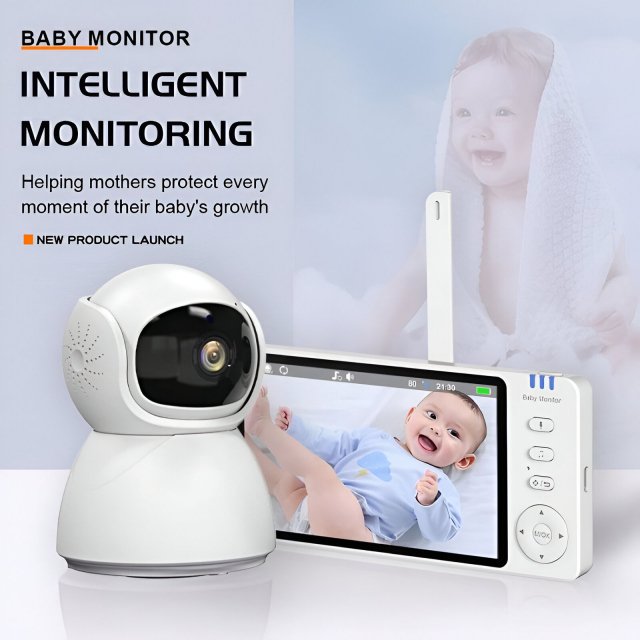 5.0" Video Baby Monitor with Pan-Tilt Cam, Two-Way Audio & Night Vision - Image 4