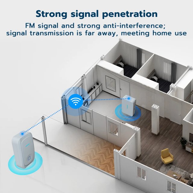 Wireless Battery-Free WiFi Doorbell with Voice Change & Kinetic Chime - Image 6