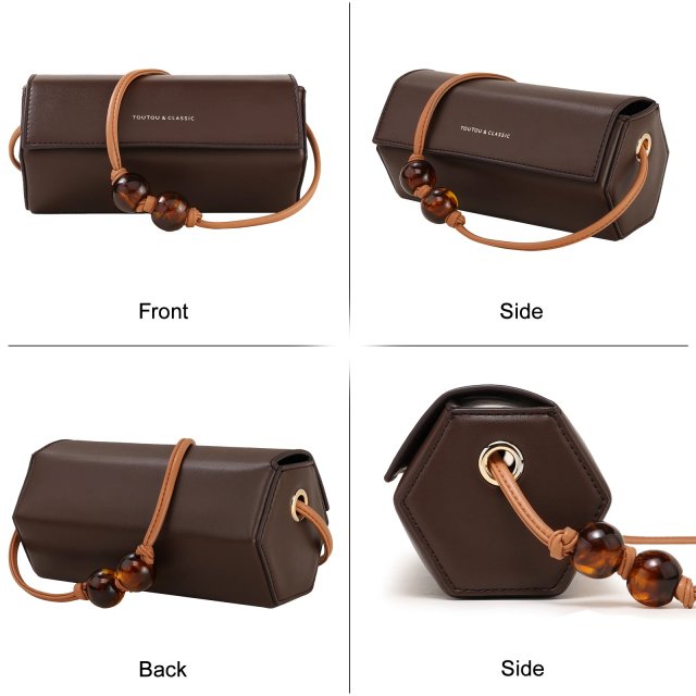 Elegant Mini Cylinder Leather Shoulder Bag - Image 6