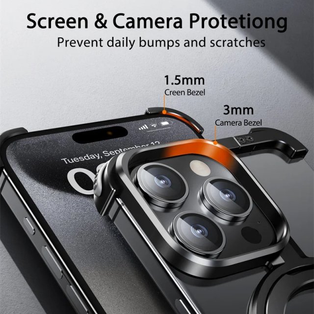 Magnetic Metal Frame Case for iPhone with Lens Protection - Image 3