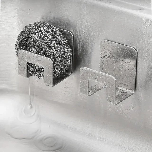 Metal Kitchen Sponge Holder with Drain Rack, Sink Shelf & Drying Rack - Image 4