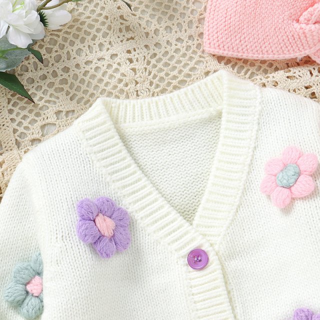 Newborn Knit Baby Girl Outfit - Image 6