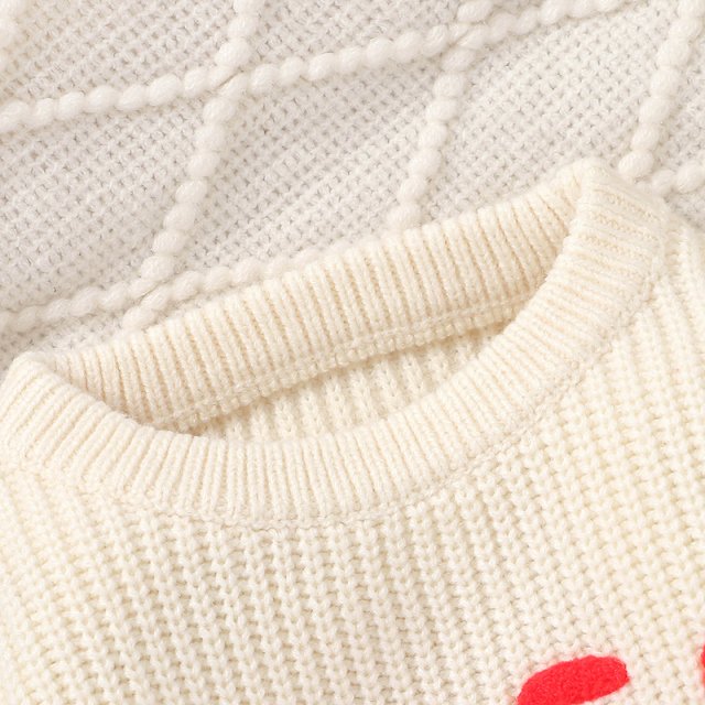 Knitted Baby Sweater - Warm Letter Pullover for Boys & Girls, Long Sleeve Winter Top - Image 4