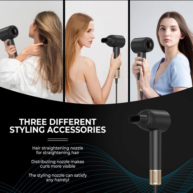 1600W High-Speed Ionic Hair Dryer with Brushless Motor and Magnetic Nozzle - Image 4