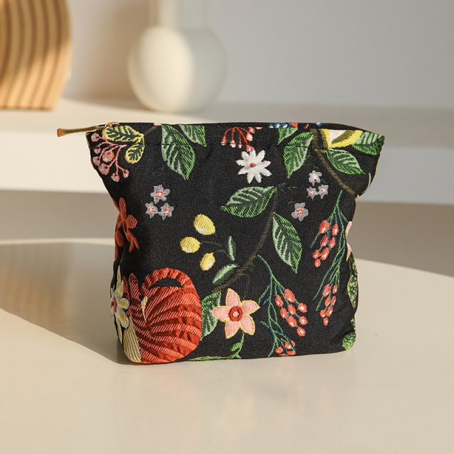 Small Floral Cosmetic Bag – Portable Sanitary Napkin, Coin, and Card Organizer - Image 3