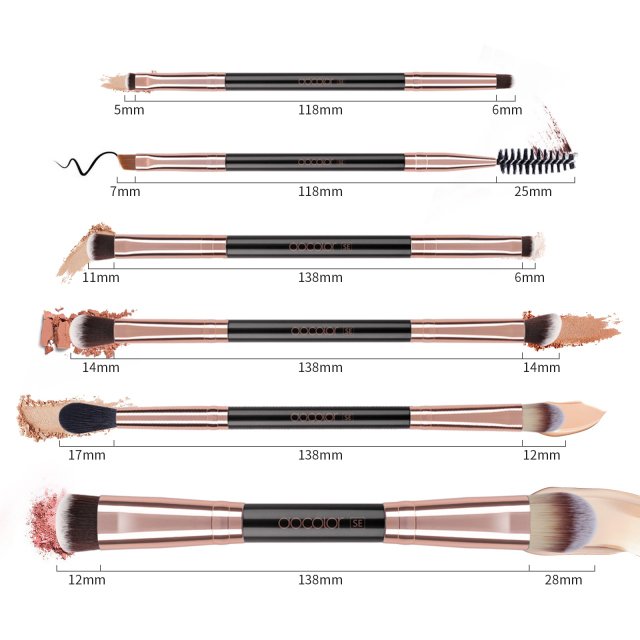 6-Piece Double-Sided Makeup Brush Set – Professional Eye & Face Makeup Tools - Image 7