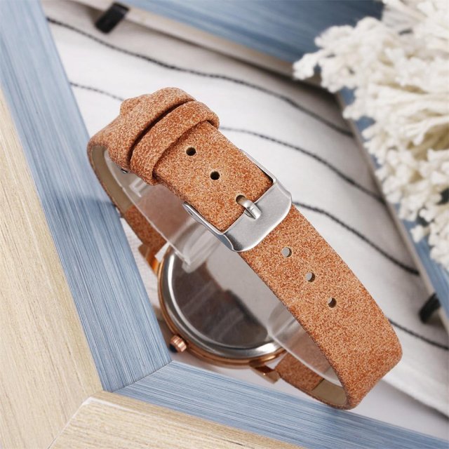 Fashion Butterfly Women's Quartz Watch with Brown Leather Strap - Image 4