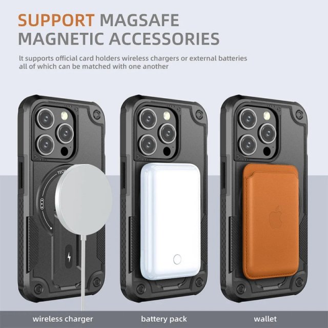 Magnetic Bracket Shockproof iPhone Case - Image 3