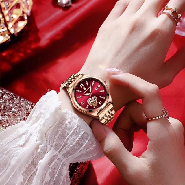 Fashion Rose Gold Stainless Steel Women's Waterproof Watch - Image 4