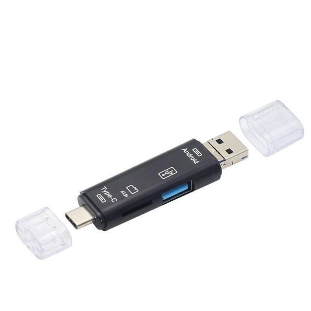 6-in-1 USB Type C OTG Adapter & Micro SD Card Reader – USB 3.0 Compatible