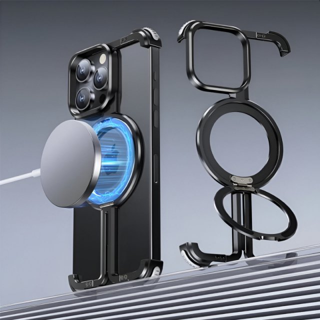 Magnetic Metal Frame Case for iPhone with Lens Protection