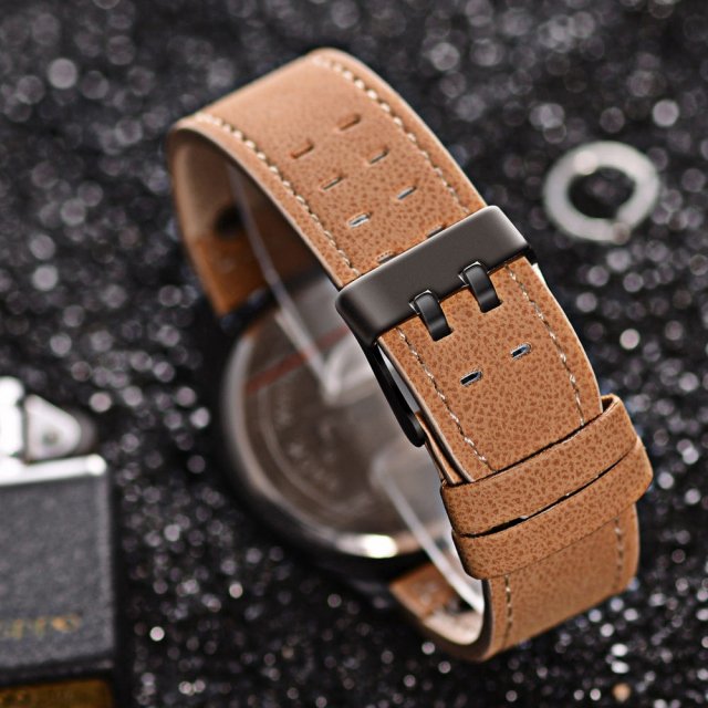 Men's Fashion Quartz Watch with Leather Band - Image 6