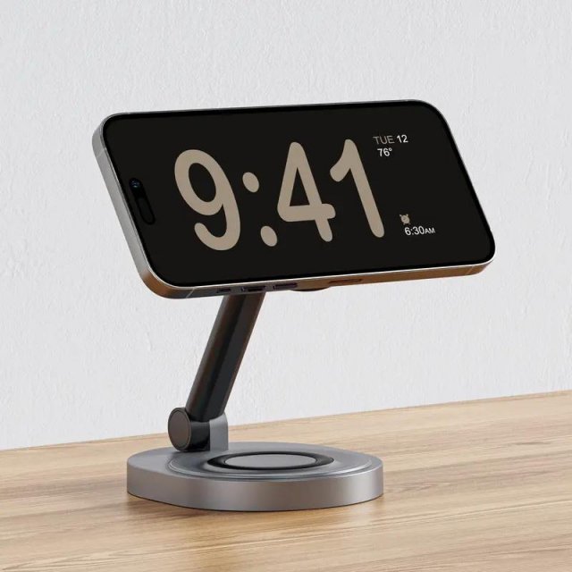 2-in-1 Magnetic Wireless Charger Stand Pad for iPhone, Apple Watch & AirPods