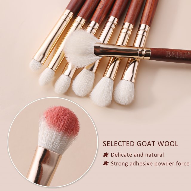 Professional 13-Piece Wood Handle Makeup Brush Set - Image 4