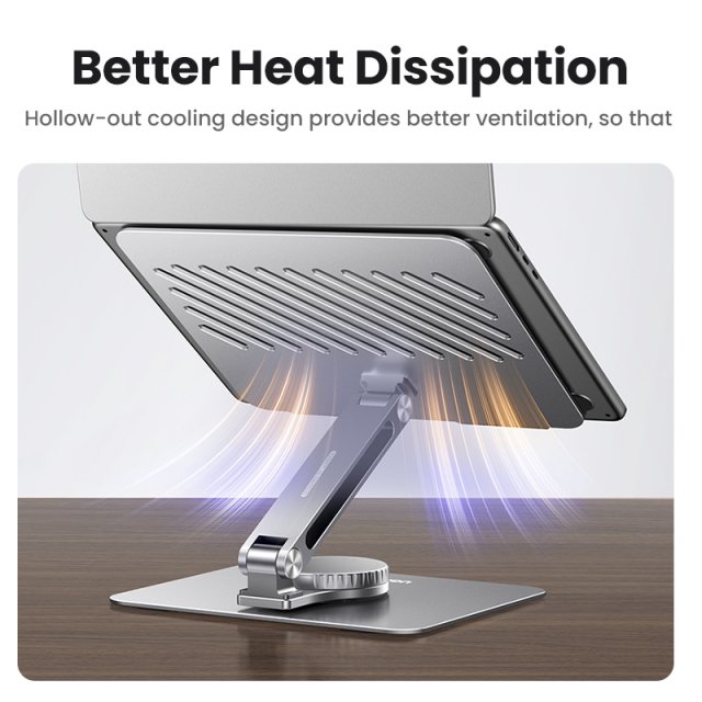 Laptop Stand Aluminum Vertical Notebook Holder - Adjustable Support for Macbook & Laptops - Image 7