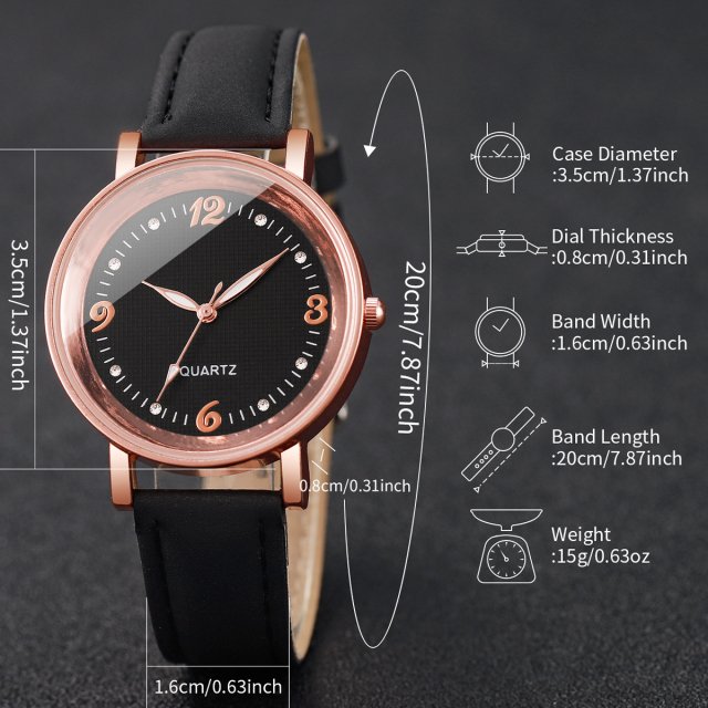 Fashion Arabic Dial Women’s Casual Leather Band Quartz Watch - Image 7