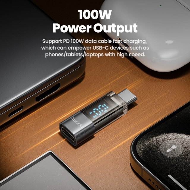 USB C to USB C Adapter with 100W Fast Charging & Digital Display - Image 4