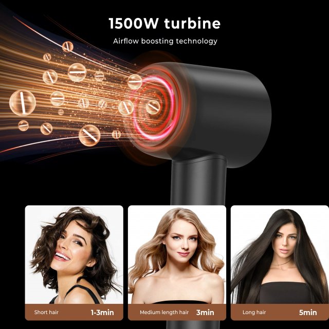 1600W High-Speed Ionic Hair Dryer with Brushless Motor and Magnetic Nozzle - Image 6