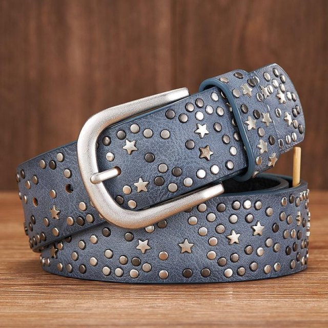 Women's Wide Punk Rock Rivet Belt