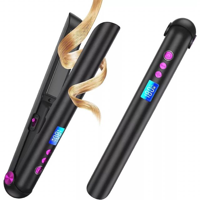 2-in-1 Cordless Hair Straightener and Curler