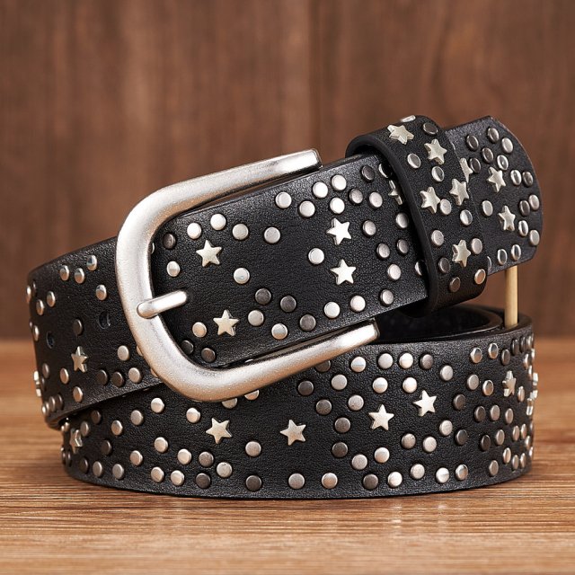 Women's Wide Punk Rock Rivet Belt - Image 3