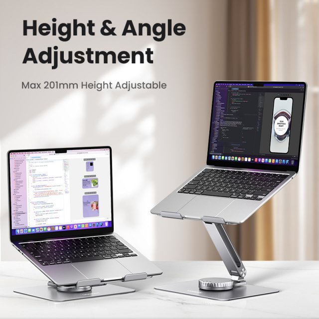 Laptop Stand Aluminum Vertical Notebook Holder - Adjustable Support for Macbook & Laptops - Image 5