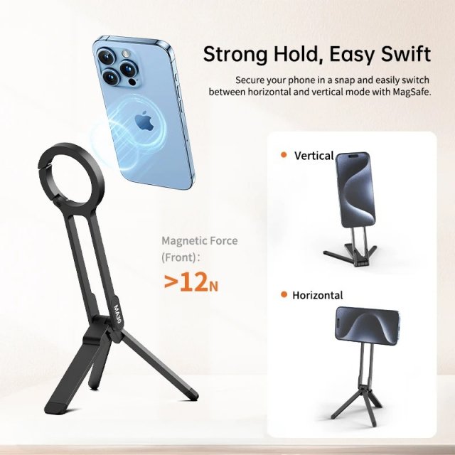 Mini Tripod Stand with Top Handle Grip for iPhone 12-15 Pro Max - Image 3