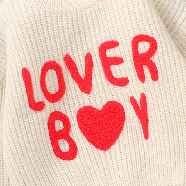 Knitted Baby Sweater - Warm Letter Pullover for Boys & Girls, Long Sleeve Winter Top - Image 5