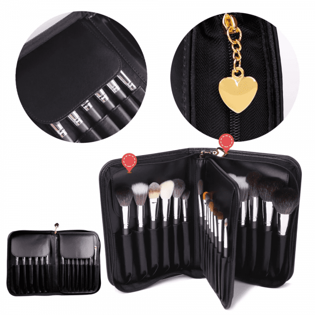 29-Piece Professional Makeup Brush Set with PU Leather Case – Complete Beauty Kit - Image 6