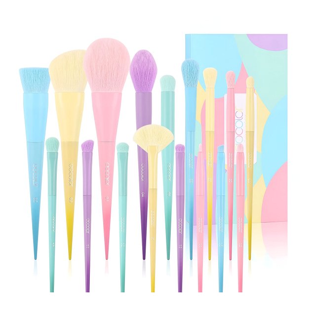 17-Piece Colorful Makeup Brush Set