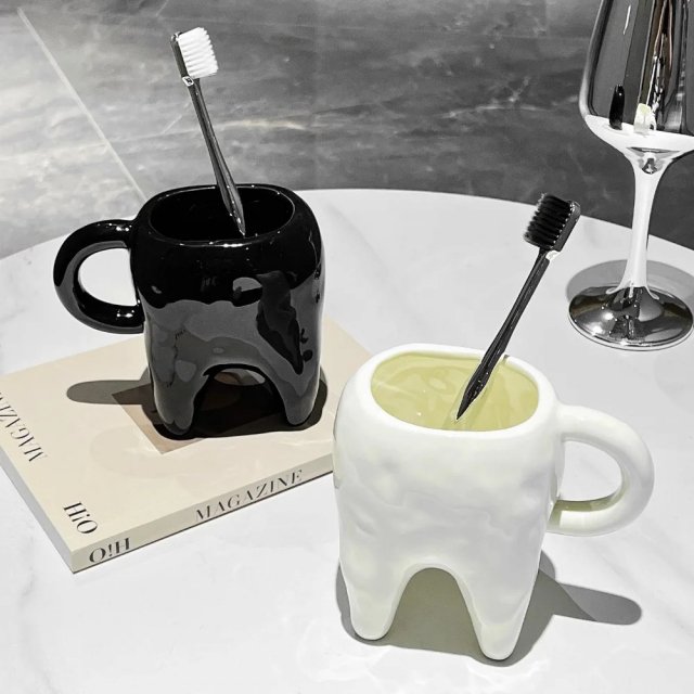 320ML Tooth-shaped Ceramic Mug