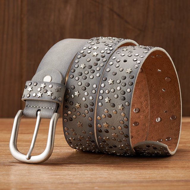 Women's Wide Punk Rock Rivet Belt - Image 7