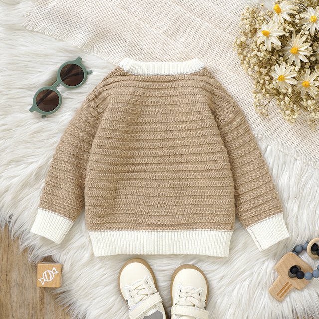 Baby Knit Sweater - Warm Long Sleeve Solid Pullover for Newborns & Infants - Image 4