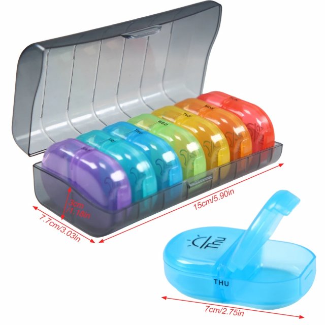 Weekly AM/PM Pill Organizer with Detachable Compartments - Image 6