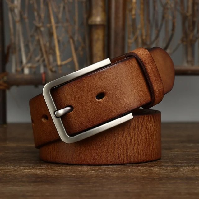 3.8CM Genuine Leather Men’s Belt