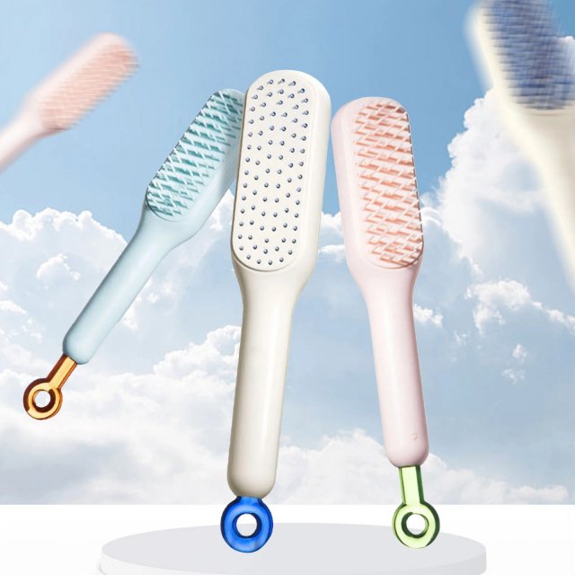 Self-Cleaning Retractable Hairbrush with Massage & Anti-Static Features