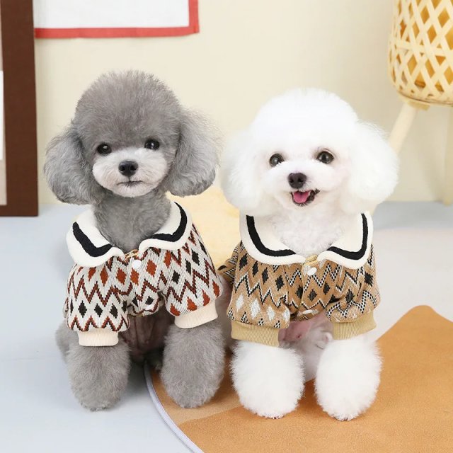 Cozy Striped Knitted Dog Sweater - Image 3